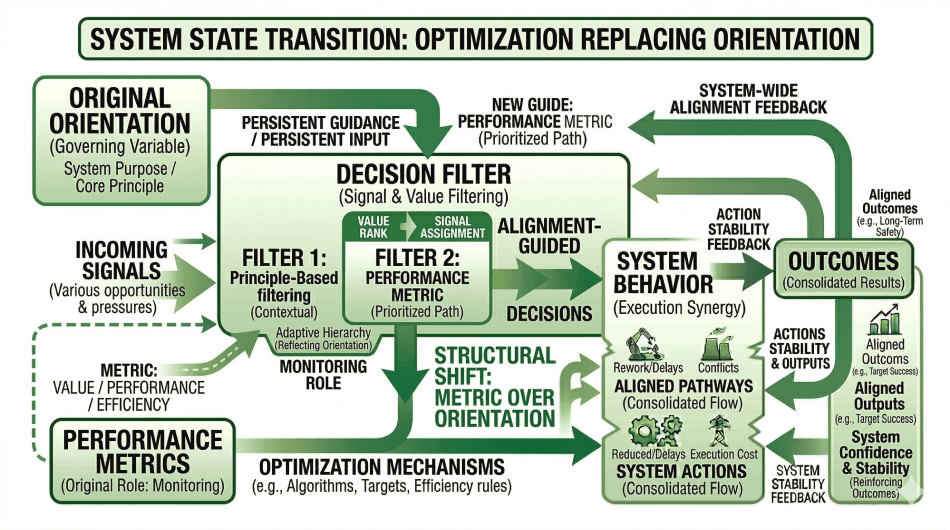 When Optimization Replaces Direction