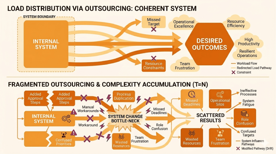 Outsourcing as Load Distribution